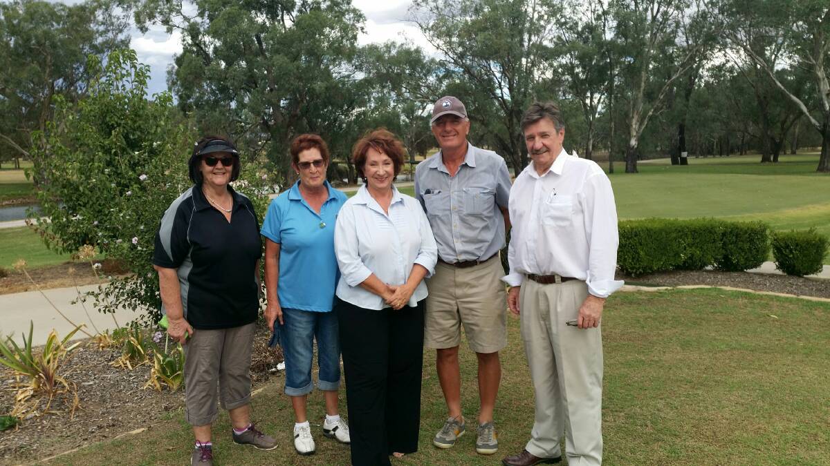 Sixes Golf: L to R – Libby Godden and Lyn Kennedy of Kool Kats, Vanessa Crompton from ASI Capital, FGA president Andrew McDonald and ASI Capital’s Jeff Herdegen.