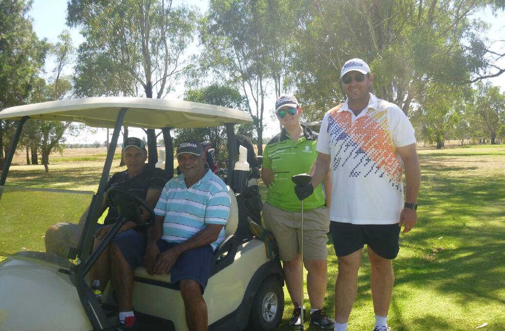 A Happy Group of Golfers: Richard Smith, Phil Duke, Gabriel Alley and Anthony Alley enjoying the sunny weather and slight cooling breeze.