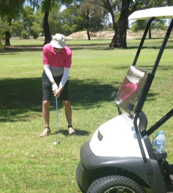 Sizzling start to Summer: Alf Davies ready to strike a blow during the Monthly Medal comp.