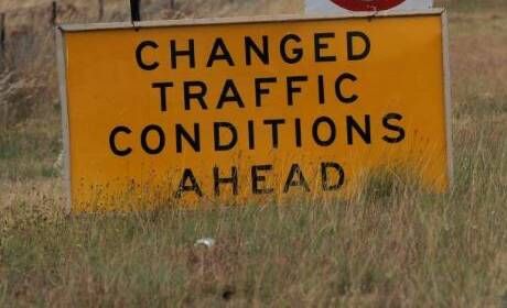 Changed traffic conditions on Newell Highway five kilometres north of Forbes