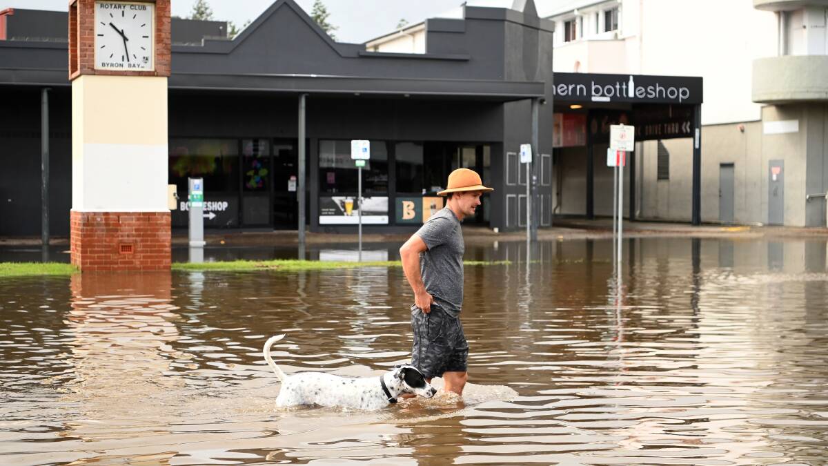 Flooding in Byron Bay last week. Picture: Getty Images