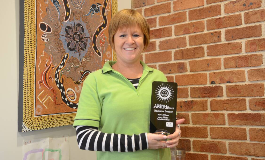 Forbes Pre School director Amy Shine won the Business Leader category at the Regional Business Awards in Dubbo on Friday night. 