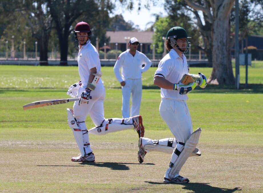 Town opening batsmen Jarrod Nicholson (left) and Jamie Hoswell (right) got Forbes off to a solid start in their win over Condobolin in the Grinsted Cup on Sunday.