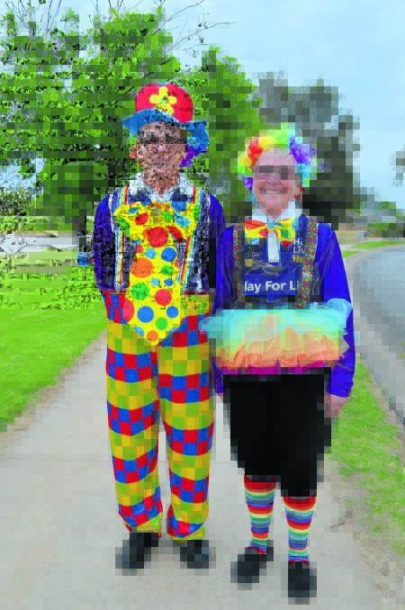 Barry and Lorraine Parker were dressed colourfully to suit the clown theme at the 2015 Forbes Relay for Life. 