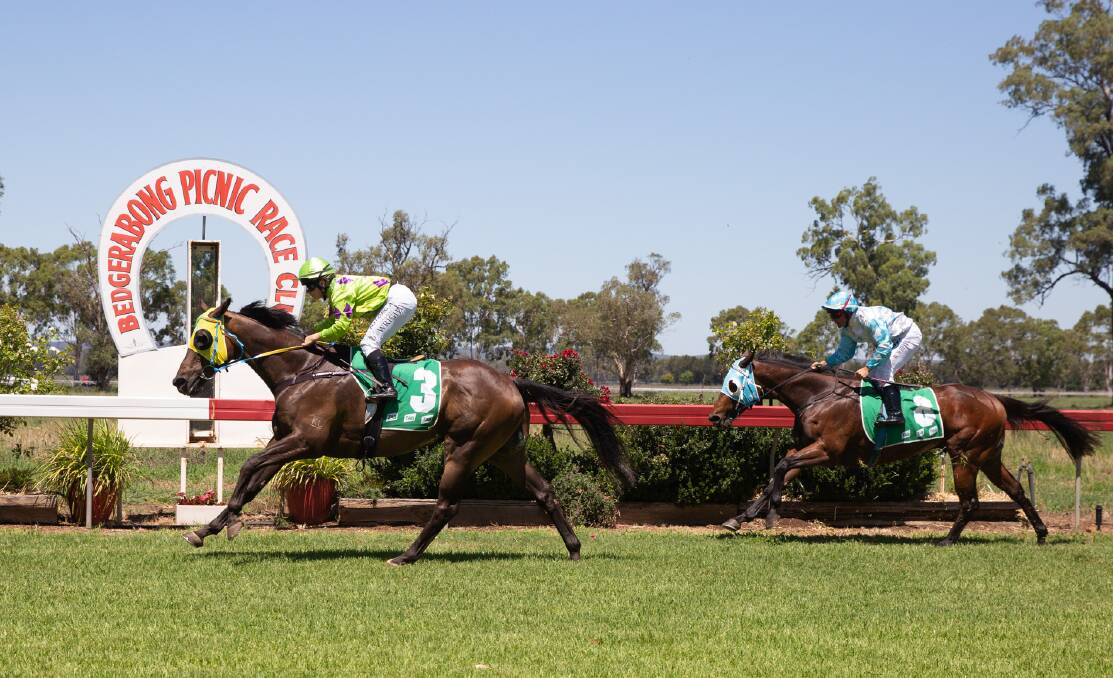 On A Promise ridden to success by Maddison Wright at Bedgerabong Picnic Races. 