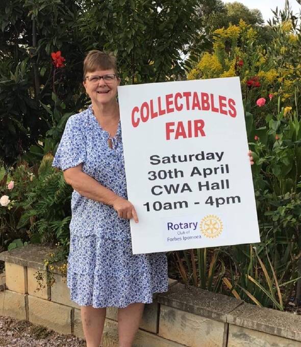 Rotary Ipomoea's Sue-anne Nixon encouraging people to come and browse the fair this Saturday. 