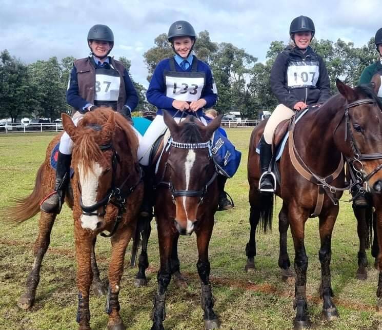 PONY CLUB: Jake Tomlinson, Tess Worland and Freya Hooper at recent competition. Picture: SUPPLIED