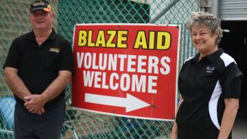 Volunteer Blaze Aid camp coordinators Barry Johnston and Cathy Lee.