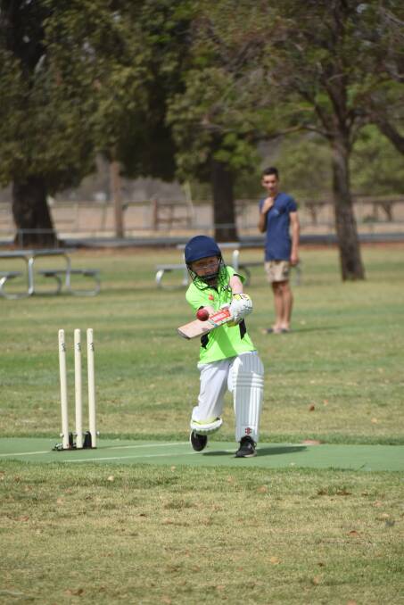 Brock Maynard batting in the Under 12s competition.
