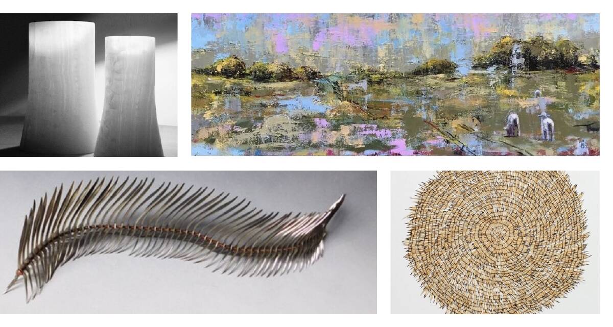 Works by (clockwise from top left) Charles Wilson, Lucy Vader, Christine McMillan and Walter Brecely will feature in the FLOW gallery.