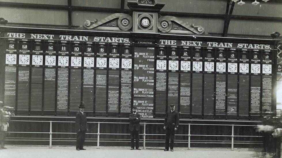 The magnificent old indicator board at Central Railway Station.
