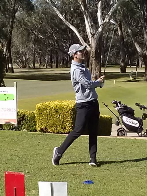 PRO AM: Forbes' Head Pro Adam Demidjuk teeing off on the first hole in the Forbes Pro-Am. Picture: SUPPLIED