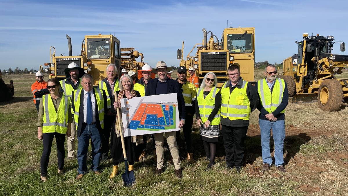$10 MILLION INVESTMENT: Forbes Mayor Phyllis Miller and Upper House MP Sam Farraway on site with Forbes Shire councillors and senior staff on Wednesday morning.