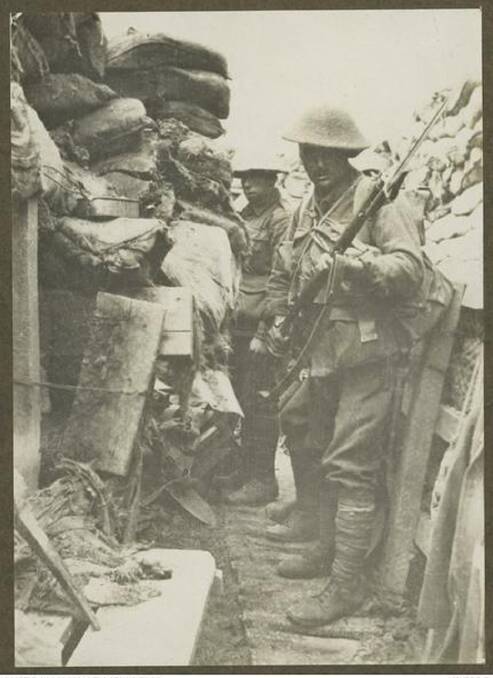 Men of the 53rd Battalion in a trench before the battle of Fromelles. Photo Australian War Memorial.