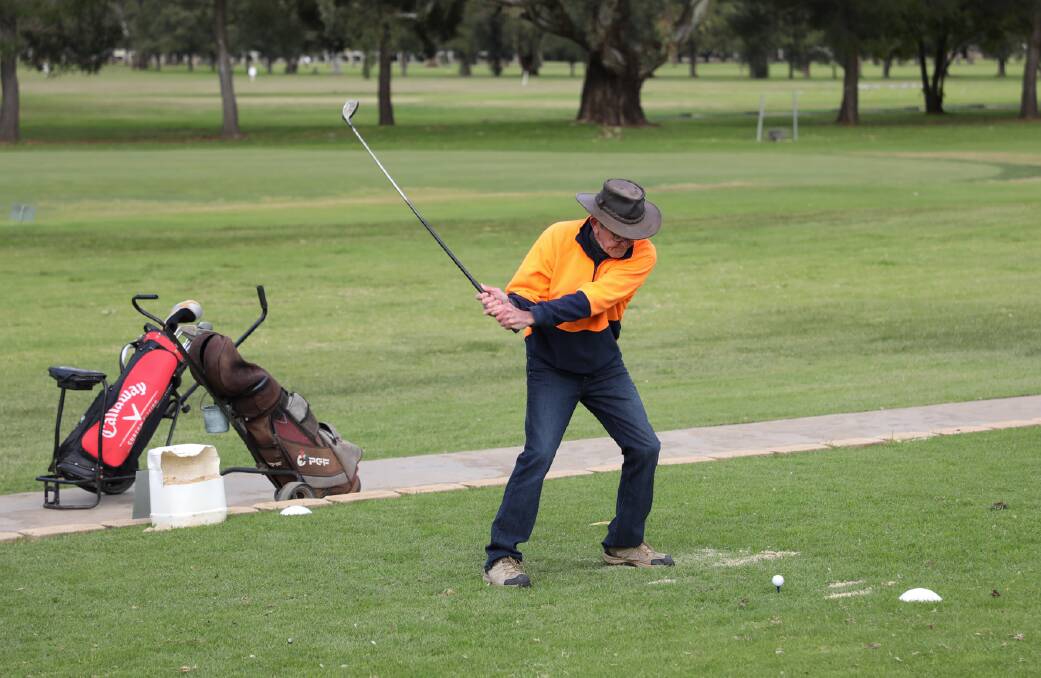 ALL IN A DAY'S PLAY: Steve Tranter tees off on the Forbes course. Picture: FILE