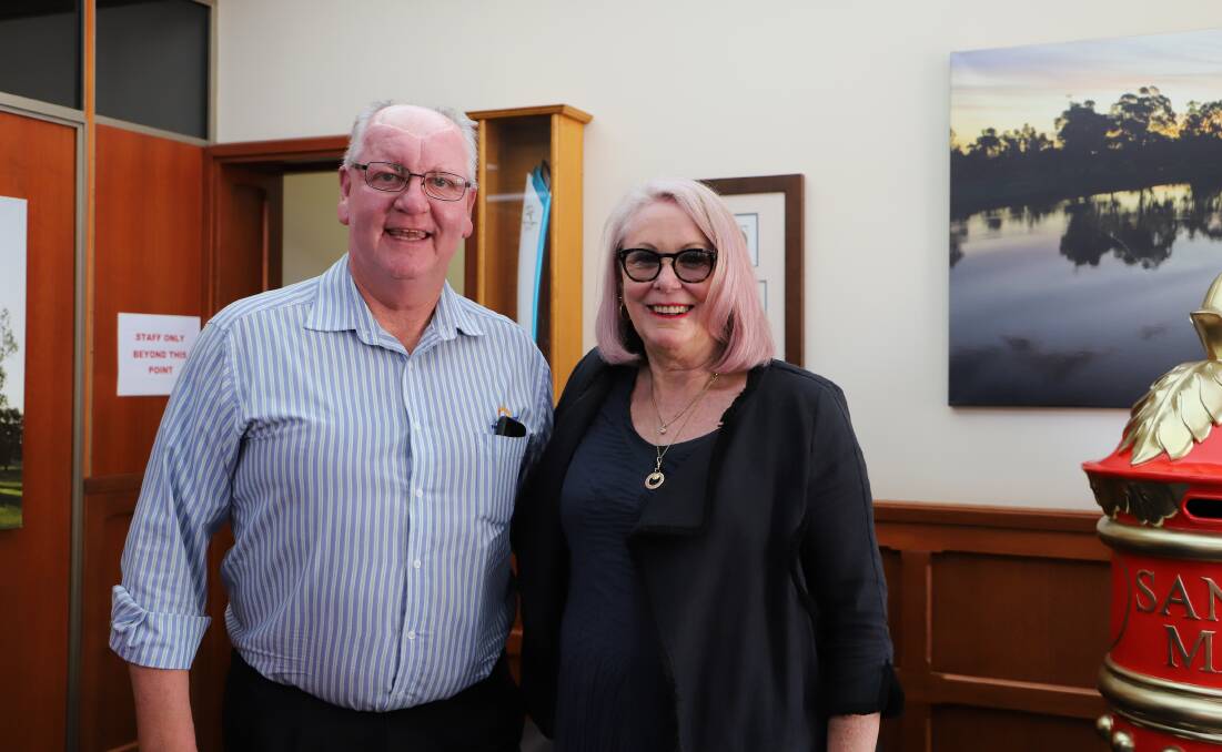 Long-serving chief financial officer Ian Prior with Mayor Phyllis Miller OAM.