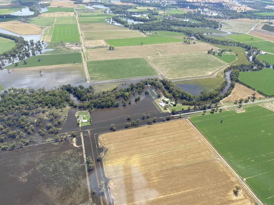 FLOODED: Major flooding continues at Bedgerabong, with another moderate level flood peak past Forbes on Monday afternoon. Picture: NSW SES