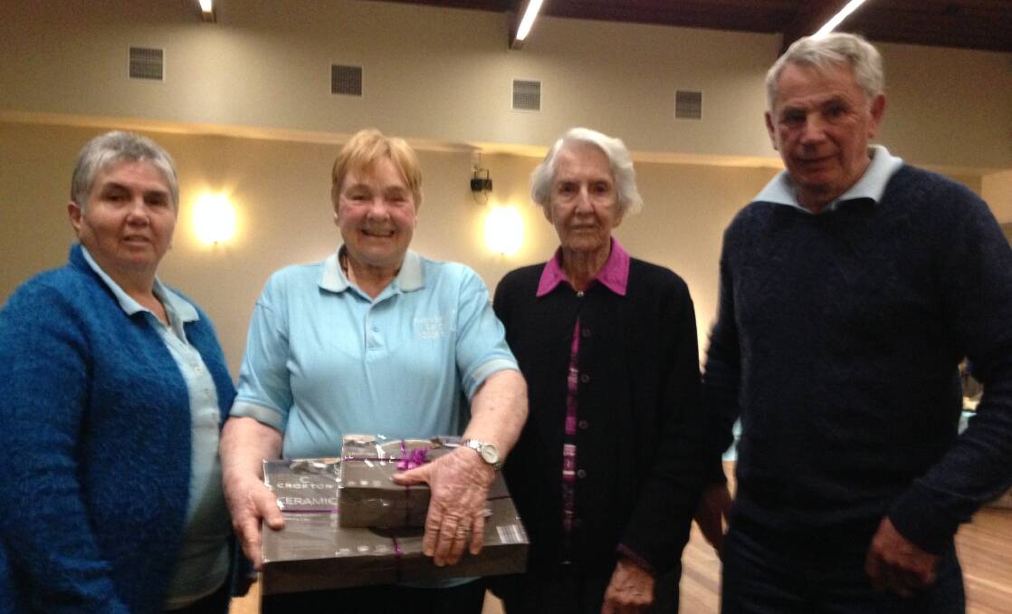 Forbes indoor bowlers Pat McGrath, Wilma Hepburn, Vera McPetrie and Denny Smith enjoyed success at Young. 