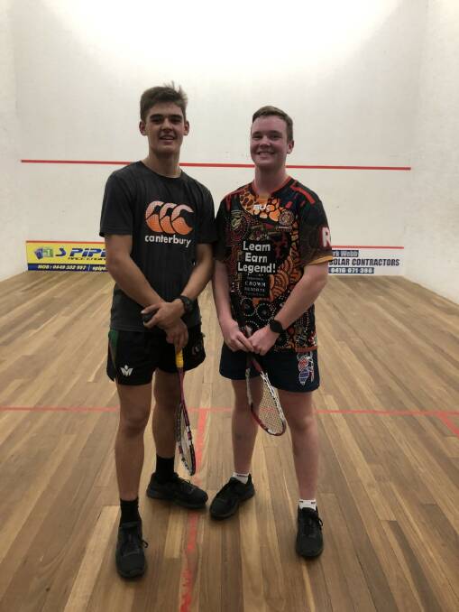 FINALS TIME: Austen Brown and Ben Barnard after their match. Picture: SUPPLIED