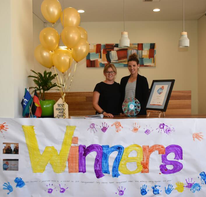 Forbes Preschool's Amy Shine and Codie Smith were welcomed home by this beautiful banner made by the children.
