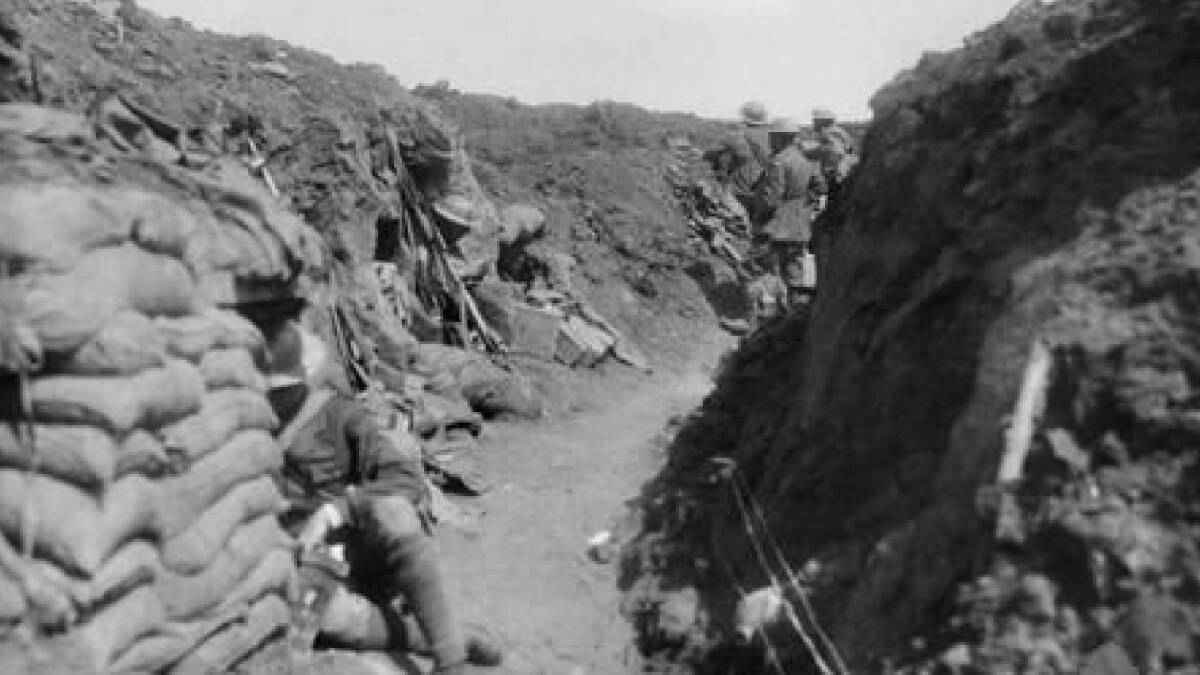 Allied trenches at Bullecourt. Photograph from the Australian War Memorial collection. 