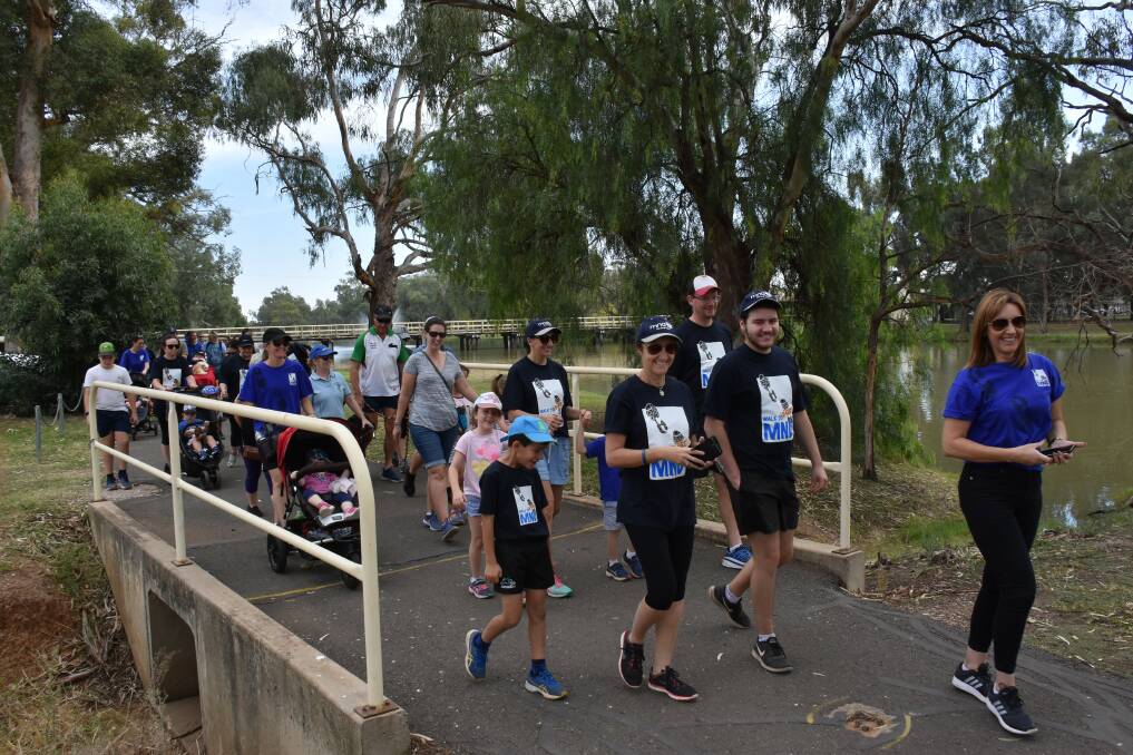 WE'LL DE-FEET THIS: Walkers head off on the 2019 Walk to d'Feet Motor Neurone Disease at Lake Forbes in 2019. It's all on again this April 10. Picture: FILE