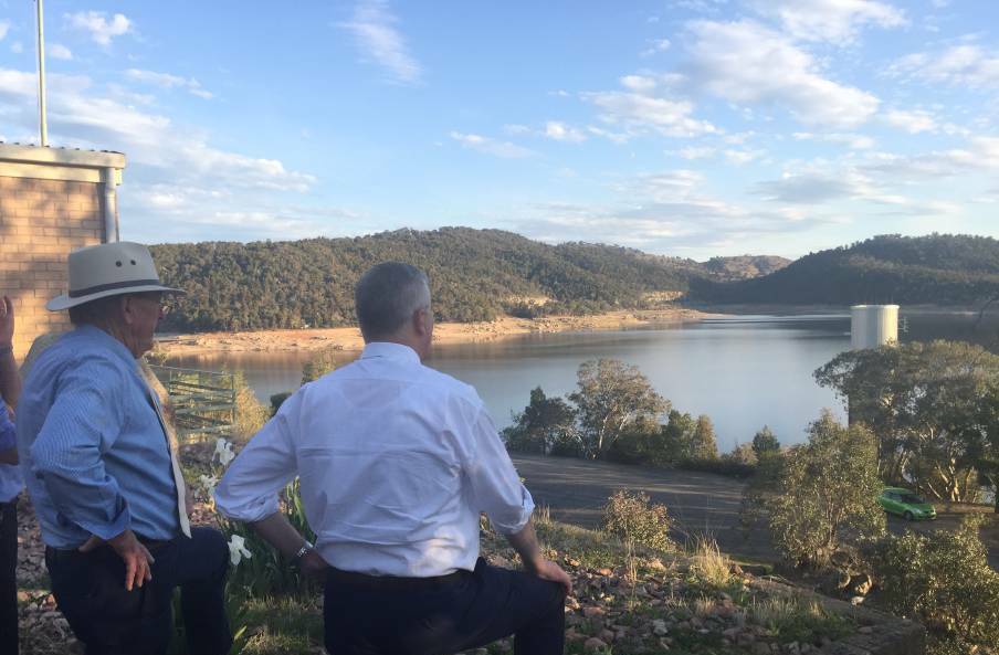 Cowra Mayor Bill West and Member for Riverina, Deputy Prime Minister Michael McCormack, at Wyangala Dam.