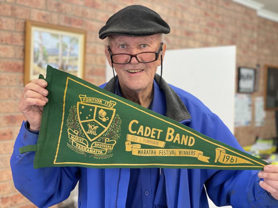 Lester D'Ombrain still has the pennants he won with the Marist Brothers Parramatta cadet band back to 1961.
