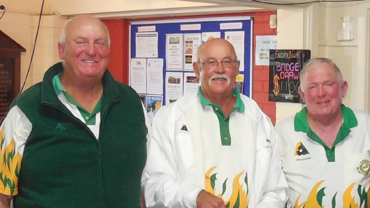 Geoff Williams, Lyall Strudwick and Graham West represented Forbes at the Parkes Classic Triples, taking out third place.