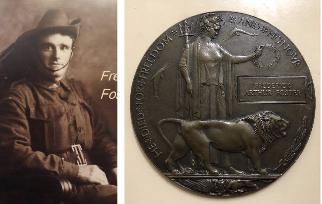Frederick Foster and the Dead Man's Penny issued in his memory and held at the Forbes museum in Cross Street.