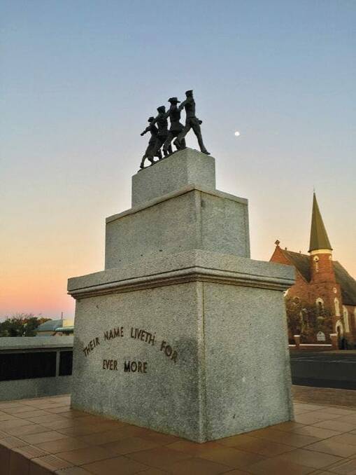 The sun rises over the Forbes Cenotaph on Harold Street in Victoria Park. File picture