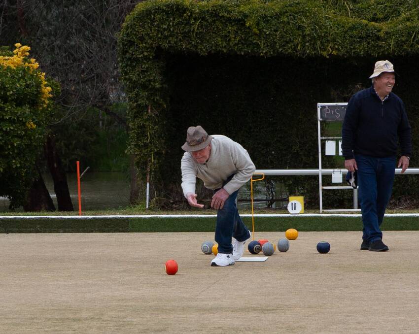 Geoff Coles was one of the locals returning to the bowling greens last Saturday.