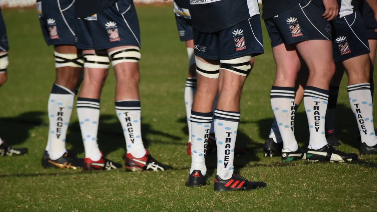 The Forbes Platypi sported Tracey socks to raise funds, and Dubbo Roos were happy to purchase socks for their squad too. 
