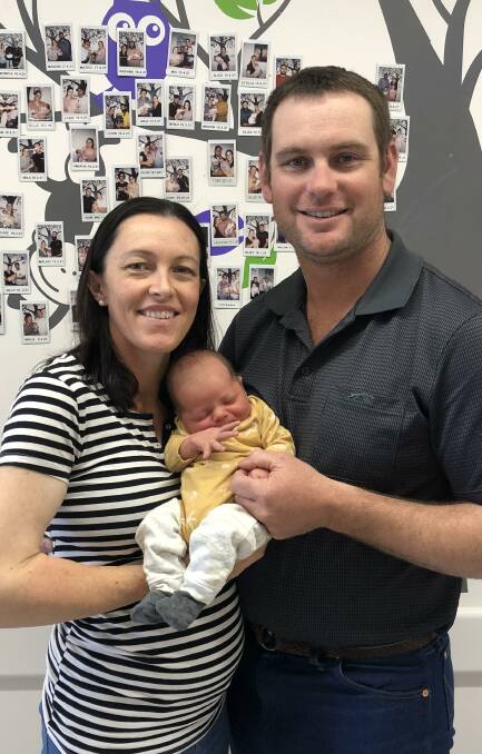 Todd and Lani with new arrival Charlie Jay Grace. Photo supplied.