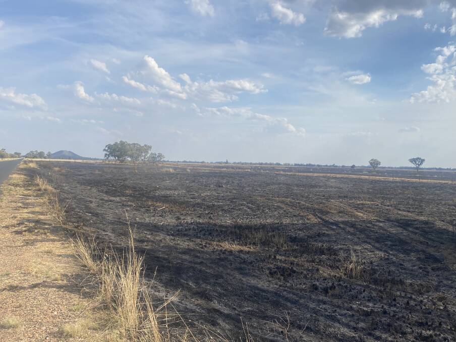 PROCEED WITH CAUTION: This permit burn escaped and burnt the roadside. Picture: RFS MID LACHLAN VALLEY