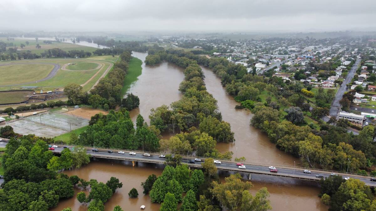 The Lachlan River at Cowra in flood time. File picture