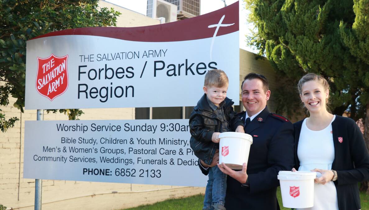 New Forbes Salvation Army Lts Cameron and Maryanne Dunkley with their son Samuel.