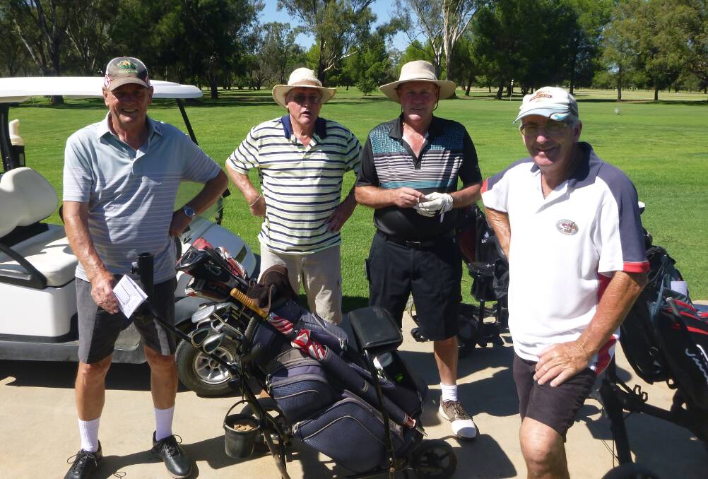 Geoff Drane, Graham Newport, Niel Duncan and Bruce Chandler are ready to enjoy a round of golf in the Saturday Competition.