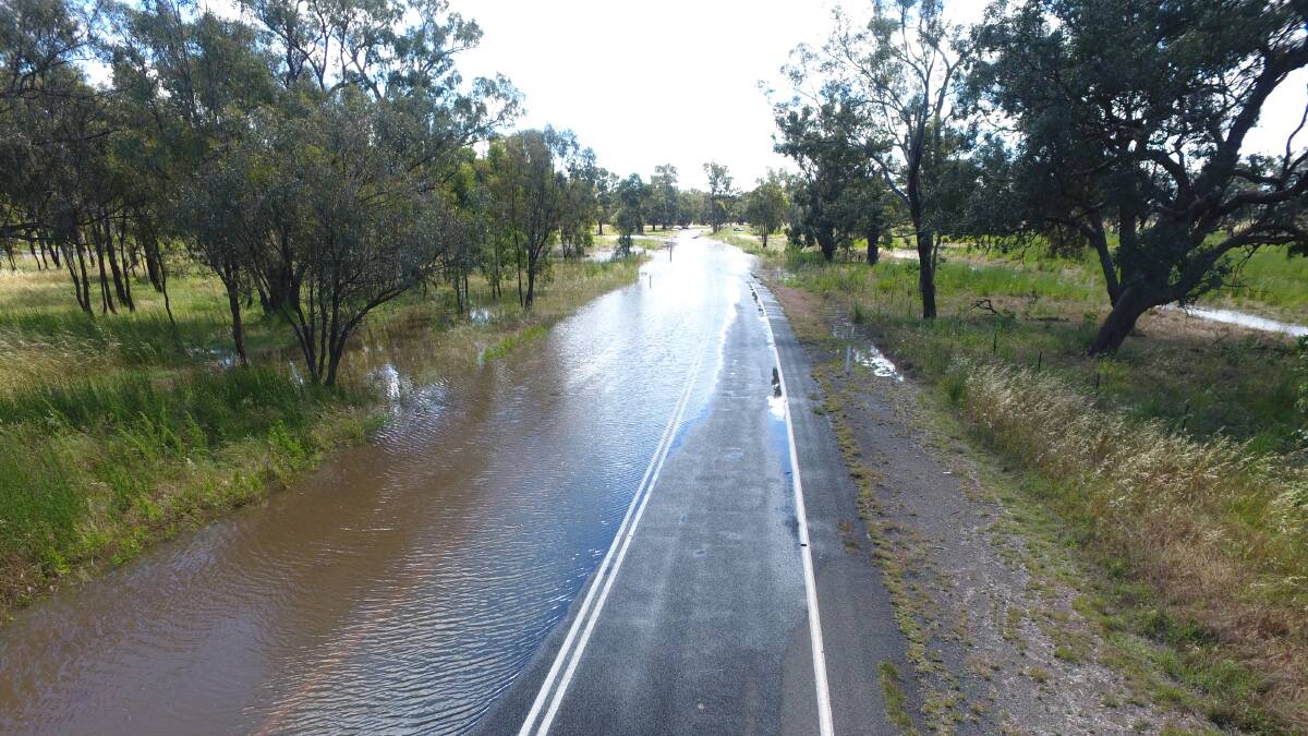 ROAD CLOSED: The Escort Way between Forbes and Eugowra was one of the first to be cut by rising floodwaters last weekend. Picture: Craig Dwyer
