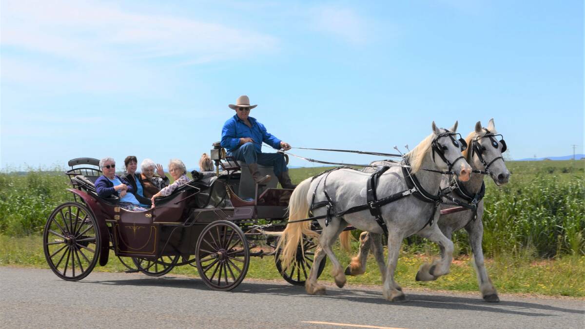 Robert from Cowra's Treveally Carriages took JRV residents out on a beautiful Spring day.