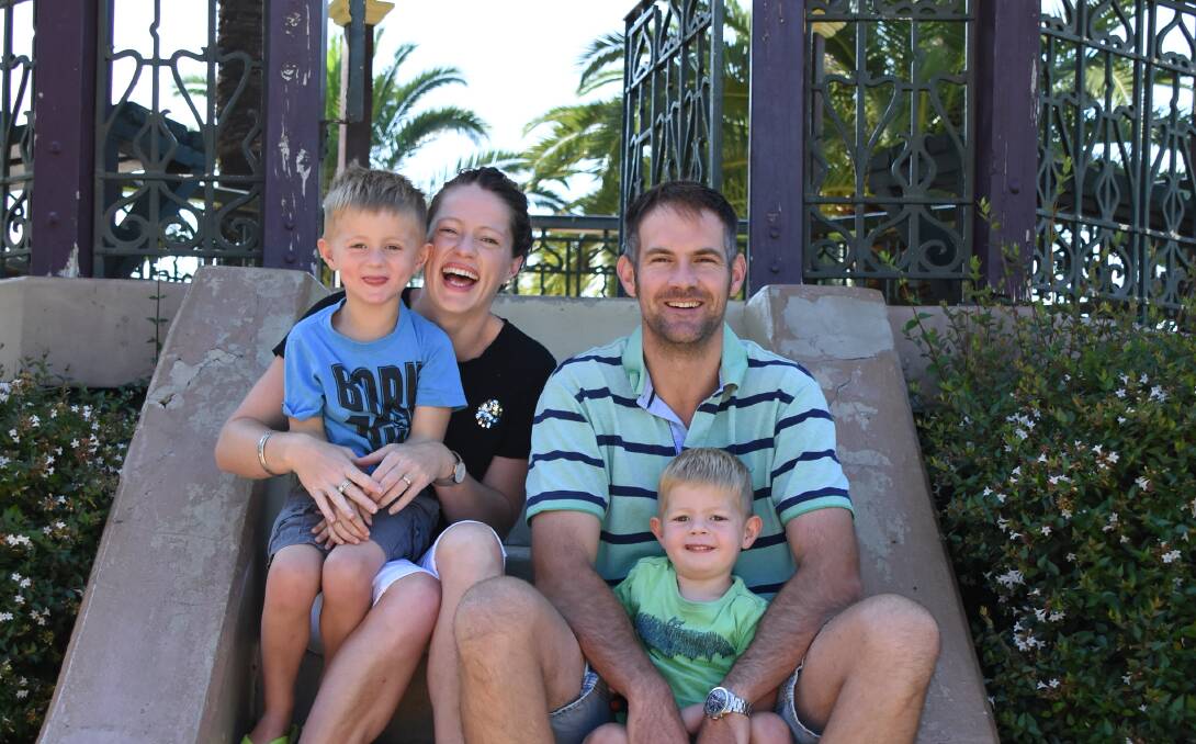 Two of Sunday's guests, Alison and James McCleary, with their sons Finley and Will who are looking forward to Carols by Candlelight in Victoria Park. 