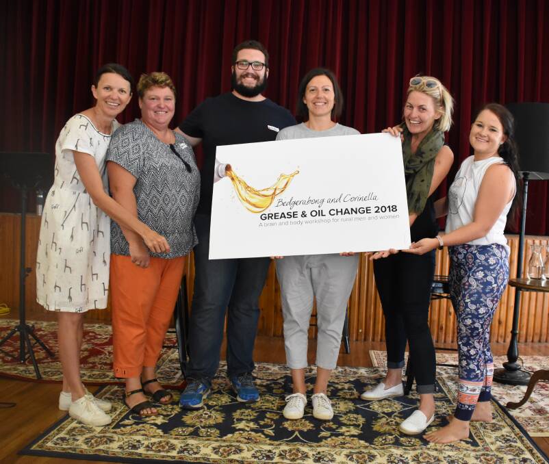 Organisers and special guests from the 2018 Grease and Oil Change Cherie Stitt, Melissa Brown, Tristan Metcalfe, Danika McDonald, Shanna Whan and Jess Faye at Bedgerabong.