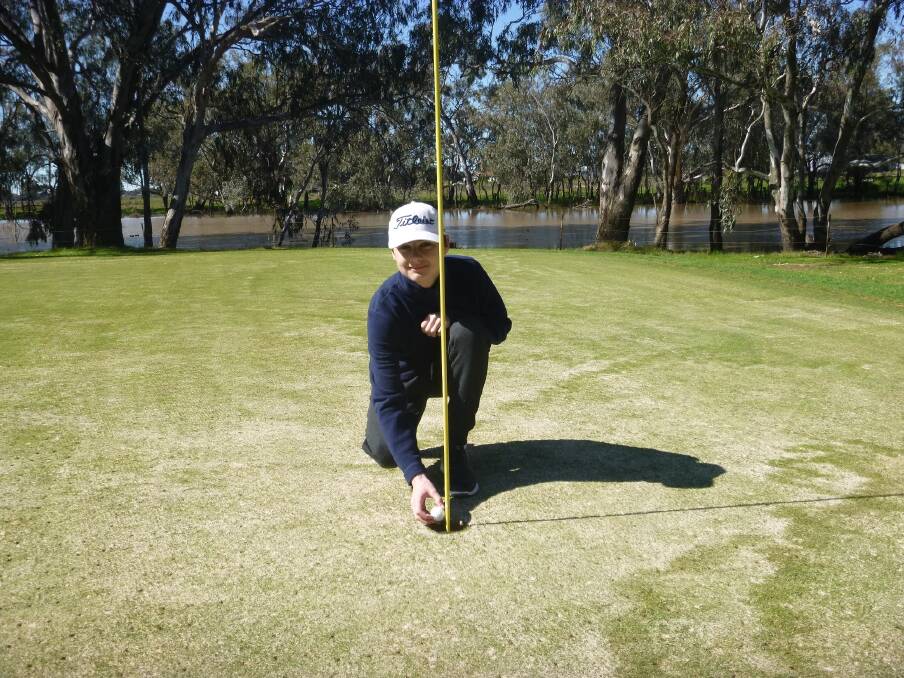 Junior golfer Lachlan Alley achieved a hole-in-one on the third at Forbes Golf Club. Picture by Short Putt