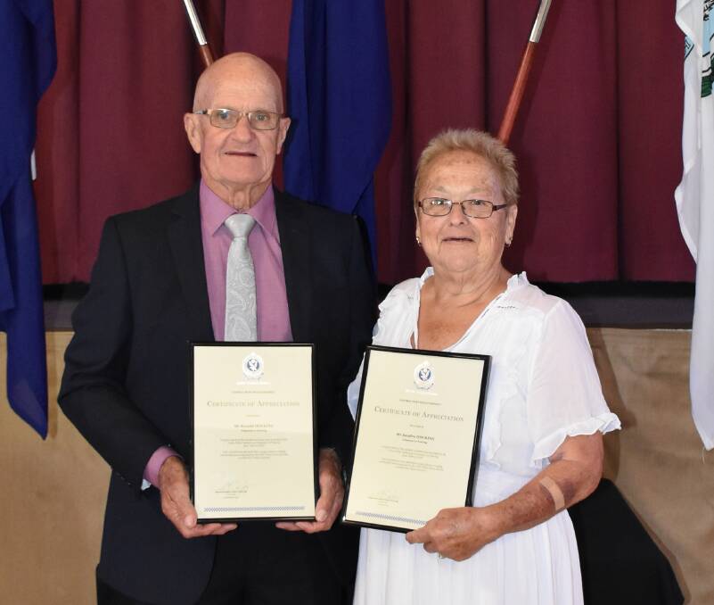 Ron and Sandra Hocking were acknowledged for their contribution to our local police service.