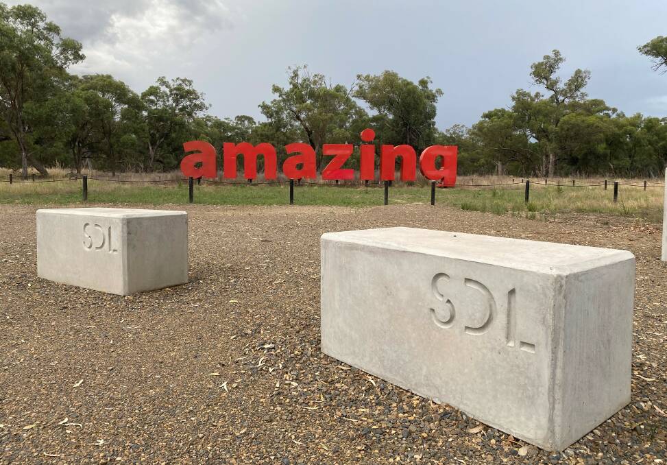 The custom SDL concrete blocks that feature at each sculpture site were designed and manufactured by Outback Soils owner, Tim Wood. 