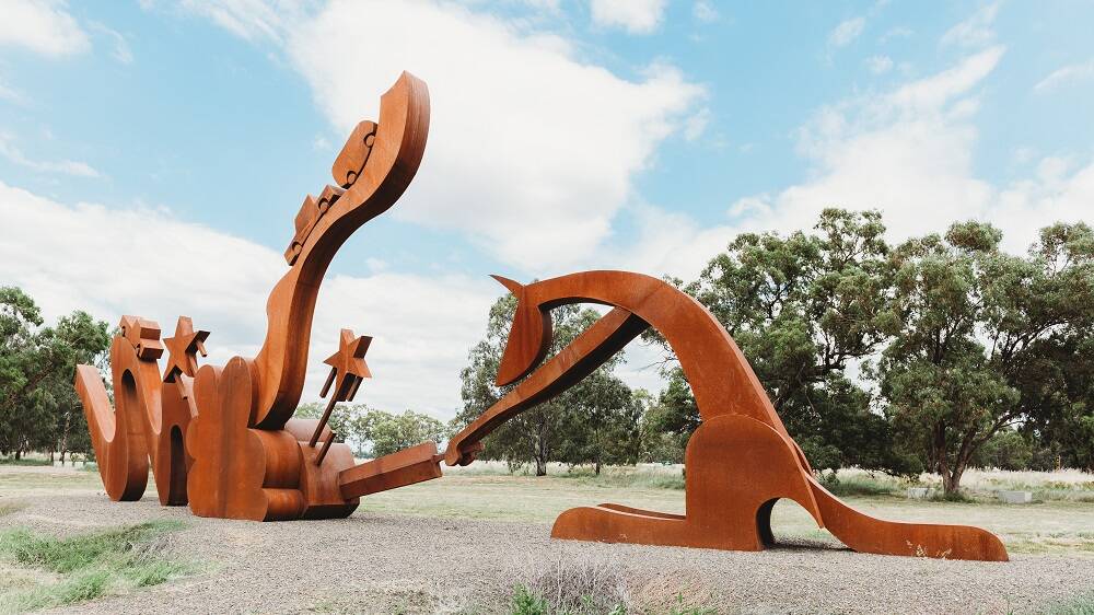 SCULPTURE DOWN THE LACHLAN: Jimmy Rix's Road Kill at the Forbes end of the sculpture trail. Picture: MONIQUE LOVICK PHOTOGRAPHY