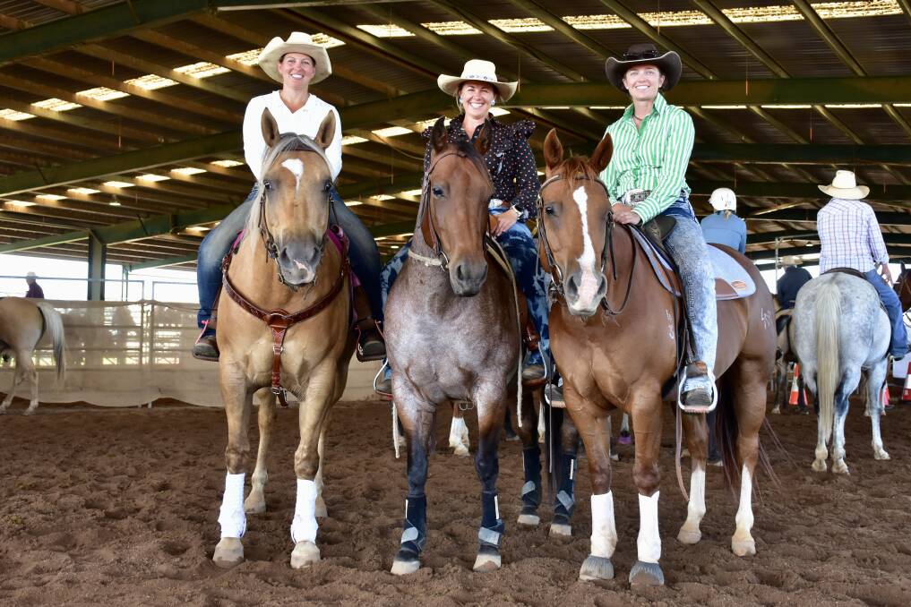NATIONALS: Natalie Mihalic, Melissa West and Molly Fuge will represent Forbes in the Novice Division at K Ranch in Sydney this weekend. Picture: LUCY CAMBOURN PHOTOGRAPHY