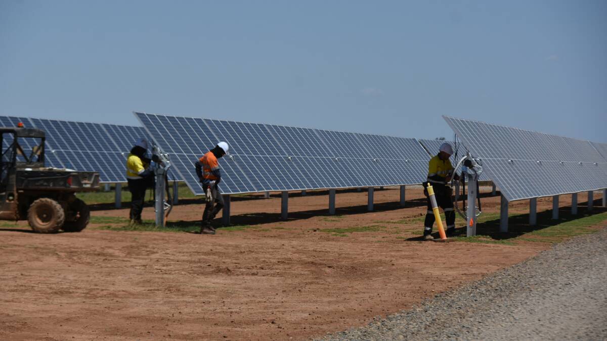 Construction of the Jemalong Solar Project in November.