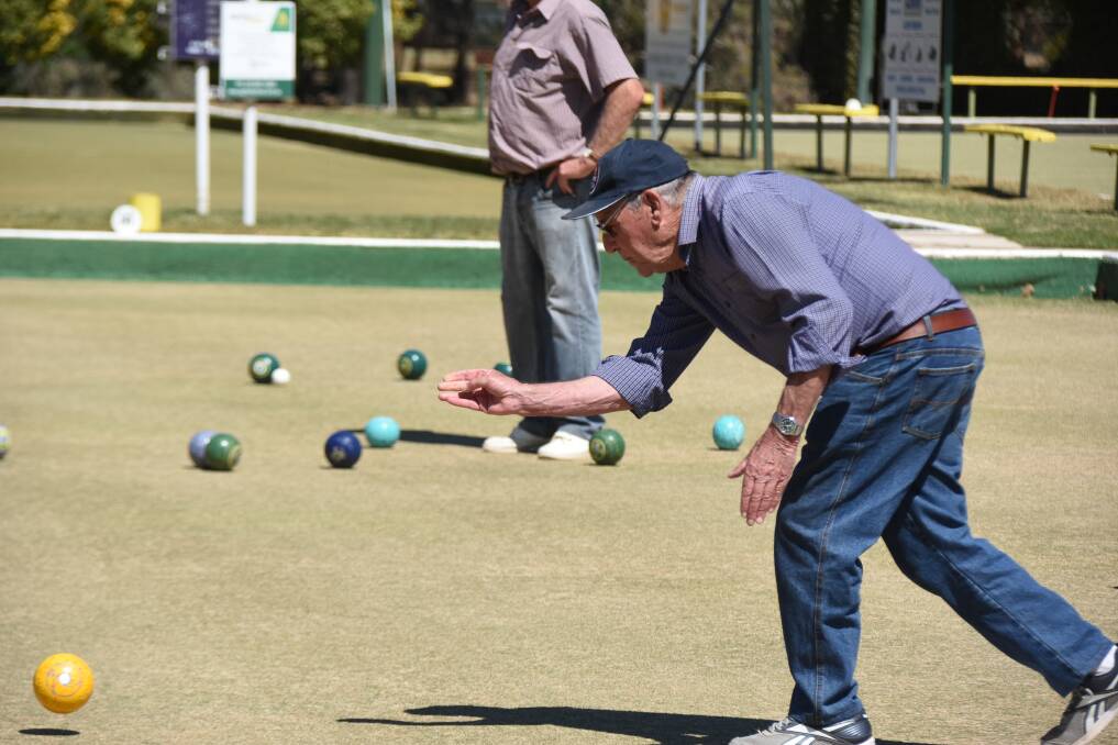 Peter Walker on the greens at the Forbes Sports and Recreation Club.