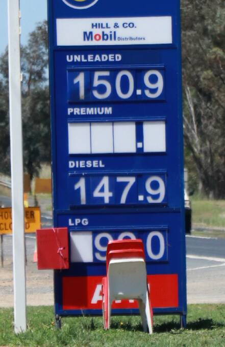 There's an 11 cent difference in petrol prices around Forbes but the average was 159.8 cents per litre on Monday.